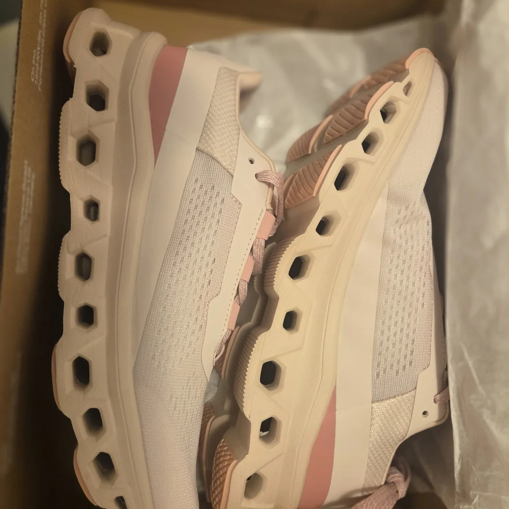 On Running Women's Cloudmonster Shoes - Moon and Fawn - Picture 2 of 5